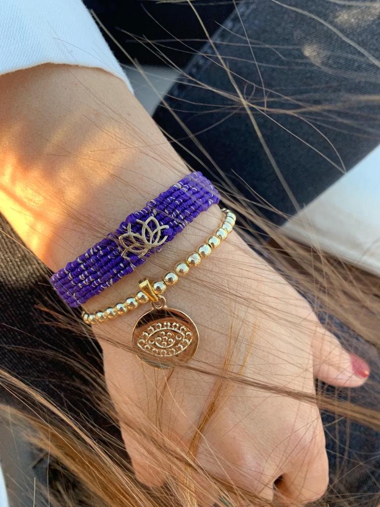 Macrame Knotted Friendship Bracelets & Brass Bracelet – Zey&Rose